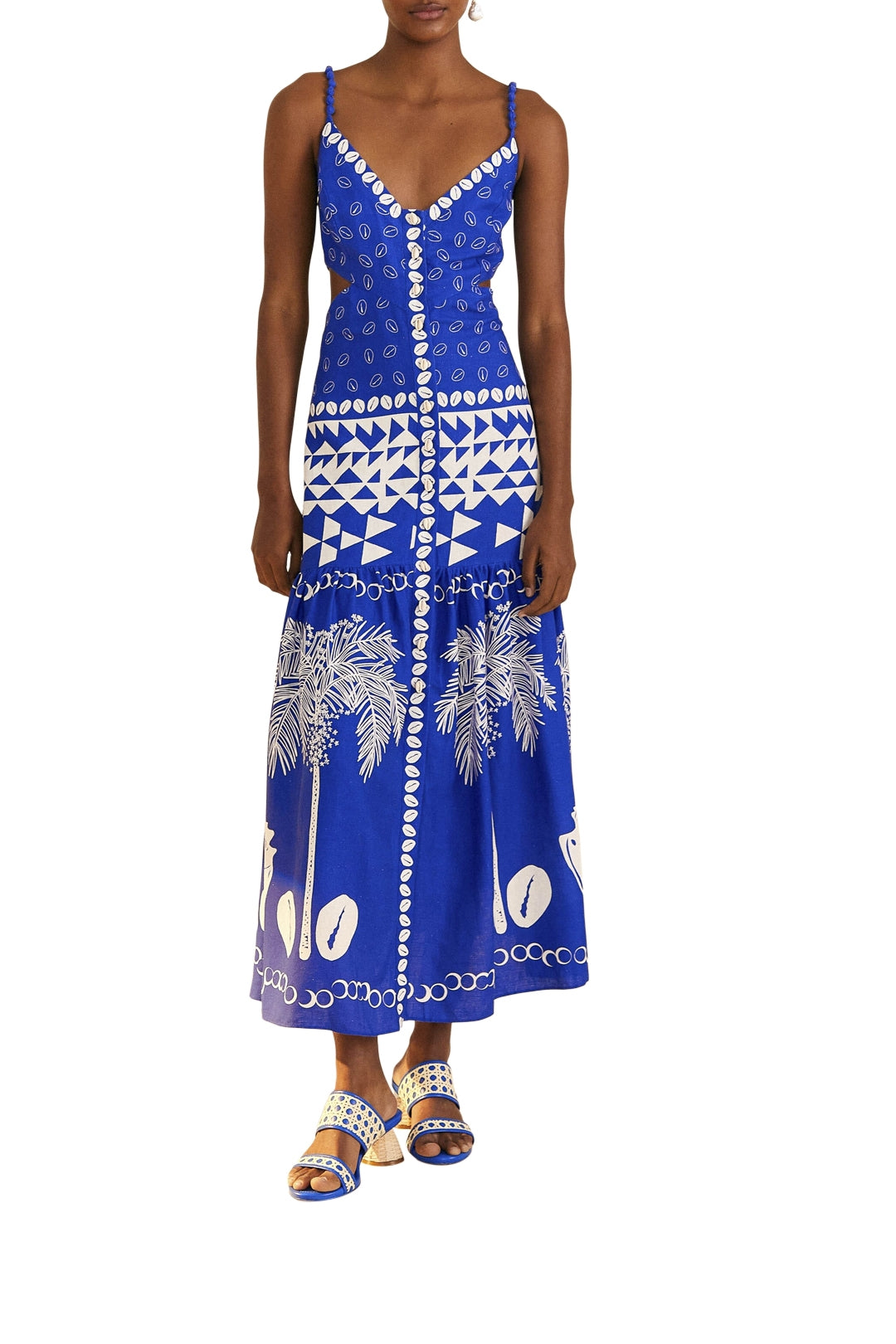 Robe longue Ondina en lin - Multicolore