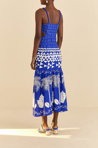 Robe longue Ondina en lin - Multicolore