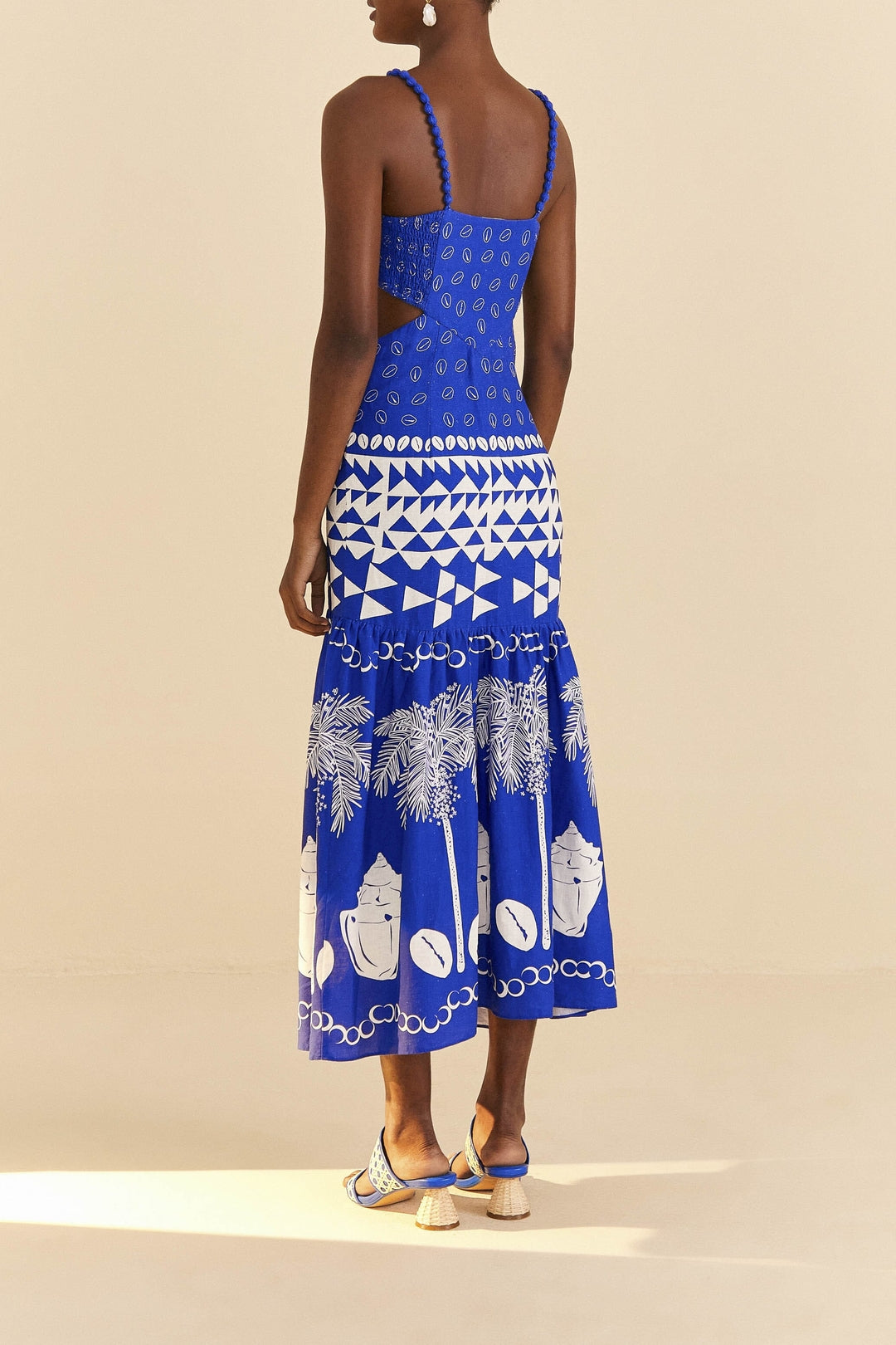 Robe longue Ondina en lin - Multicolore