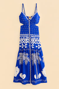 Robe longue Ondina en lin - Multicolore