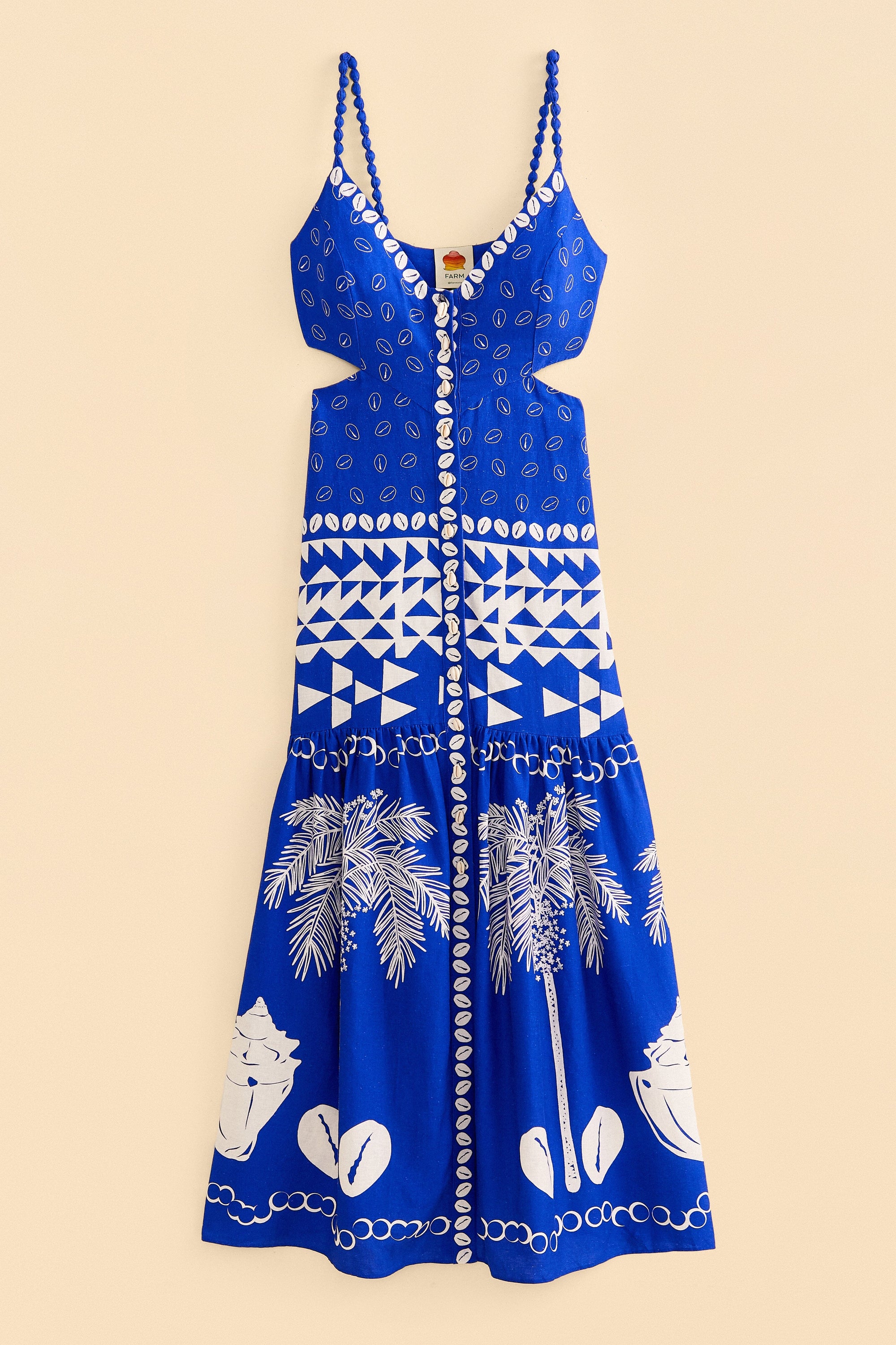 Robe longue Ondina en lin - Multicolore