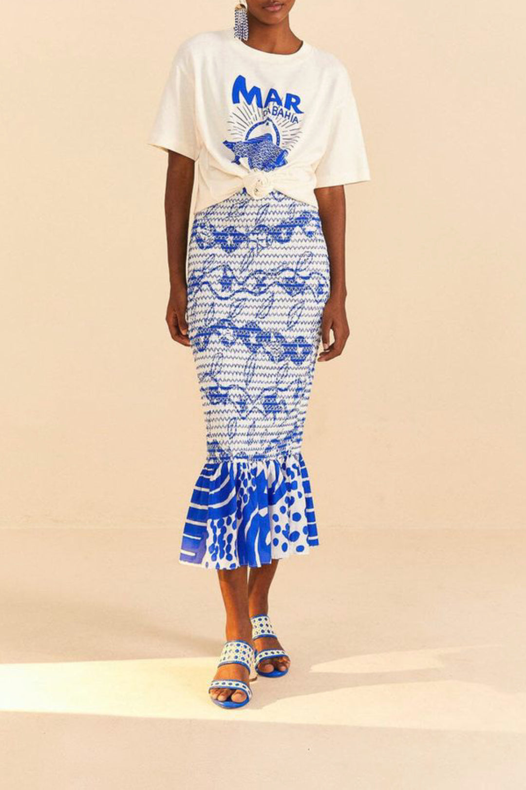 T-shirt Mar da Bahia en coton - Blanc