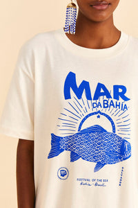 T-shirt Mar da Bahia en coton - Blanc