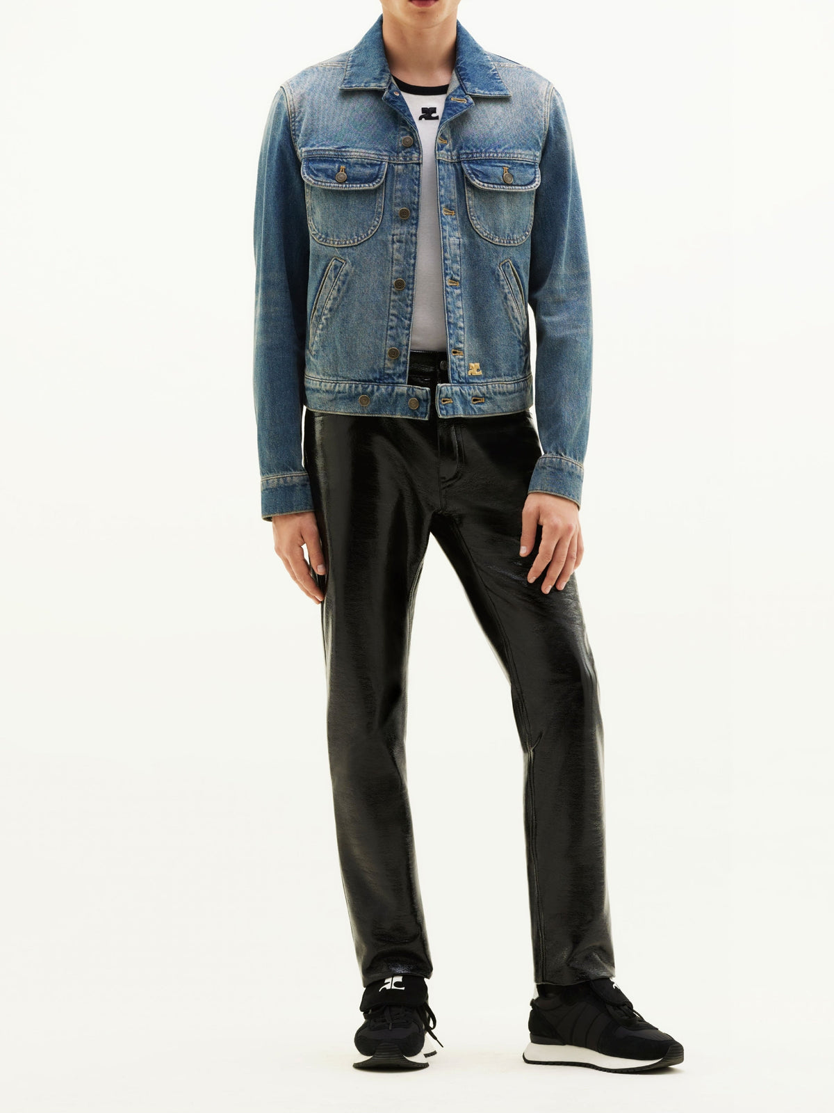 Réédition 5-pocket vinyl trousers - Navy