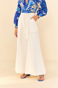 Pantalon en sergé en coton - Blanc