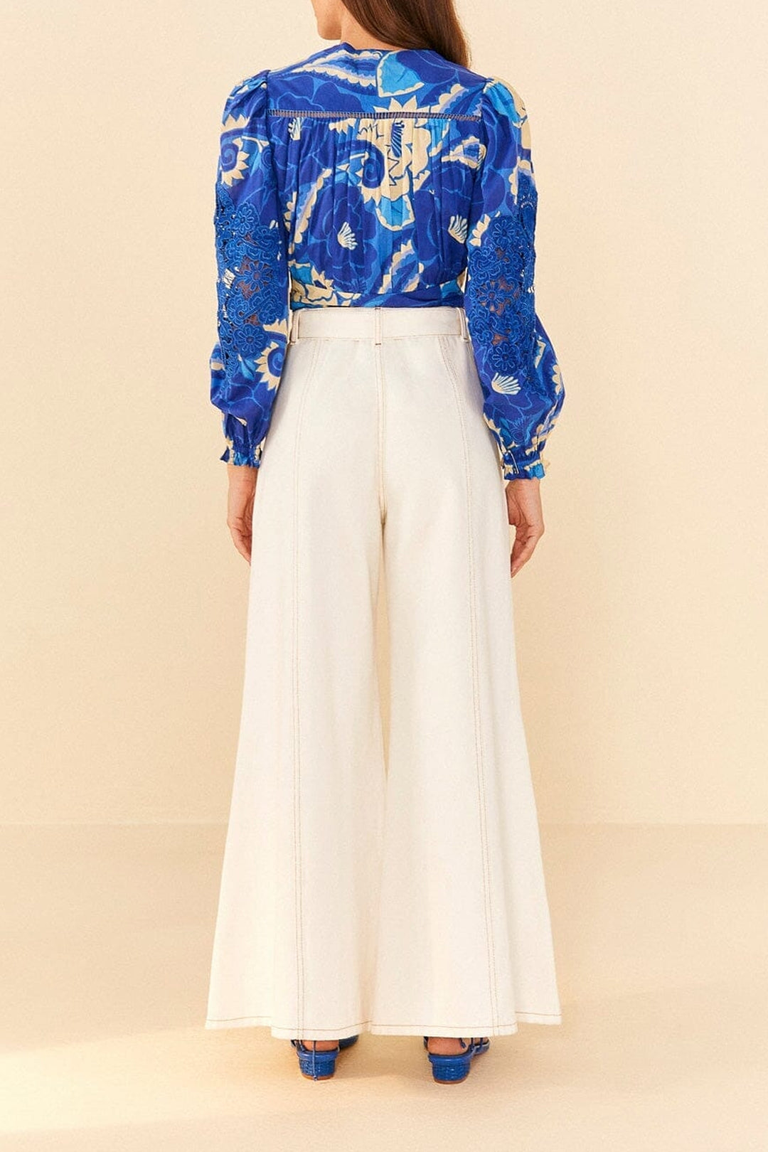 Pantalon en sergé en coton - Blanc