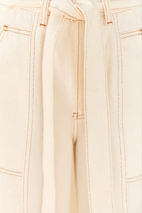 Pantalon en sergé en coton - Blanc