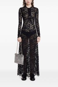 Robe longue en dentelle - Black