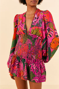 MEDIA OFF LINE_Robe courte Cool Leopards - Rose