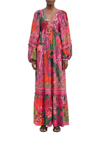 Robe longue Cool Leopards - Rose