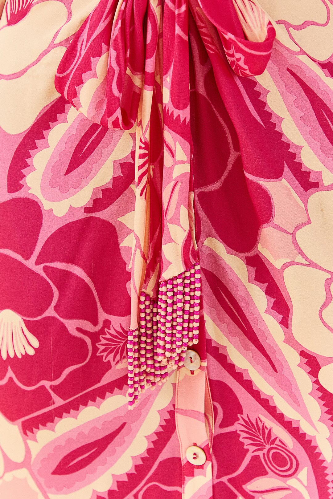 Robe midi Tropical Groove - Rose