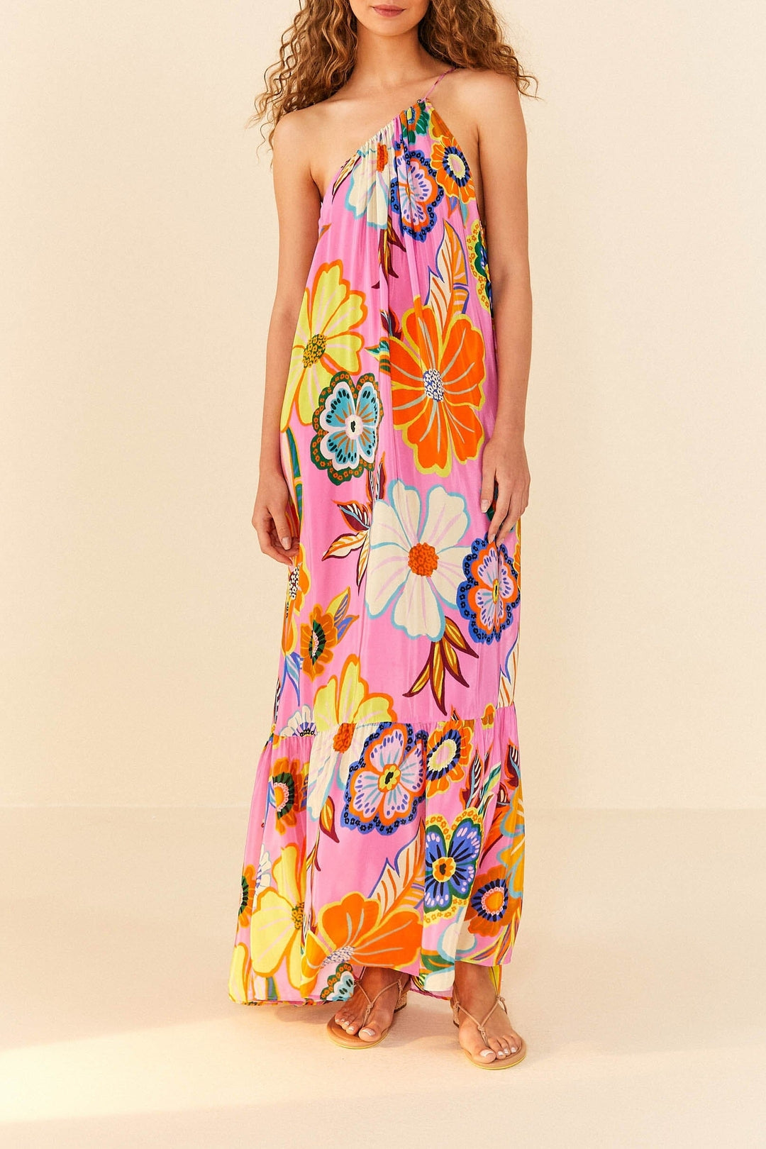Robe longue Full Garden - Rose