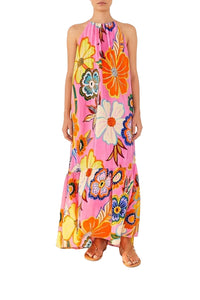 Robe longue Full Garden - Rose