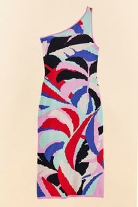 Robe midi Monstera en maille - Rose