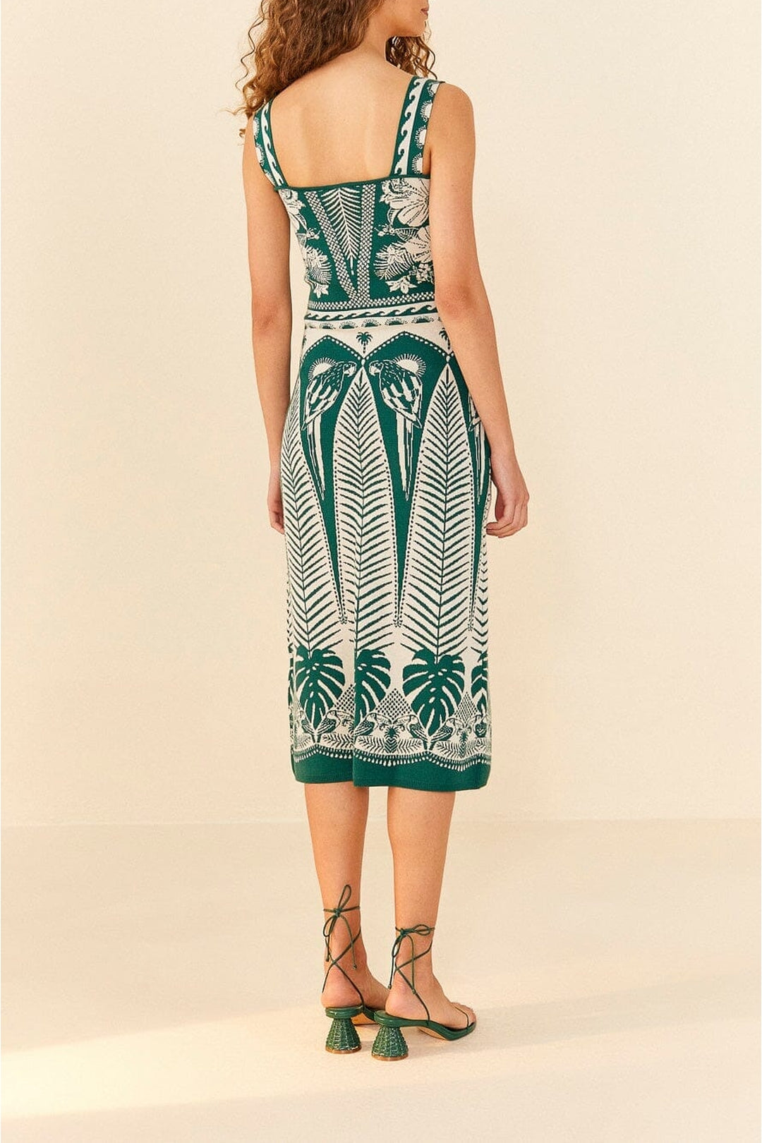 Robe midi Macaw Elegance en maille - Vert