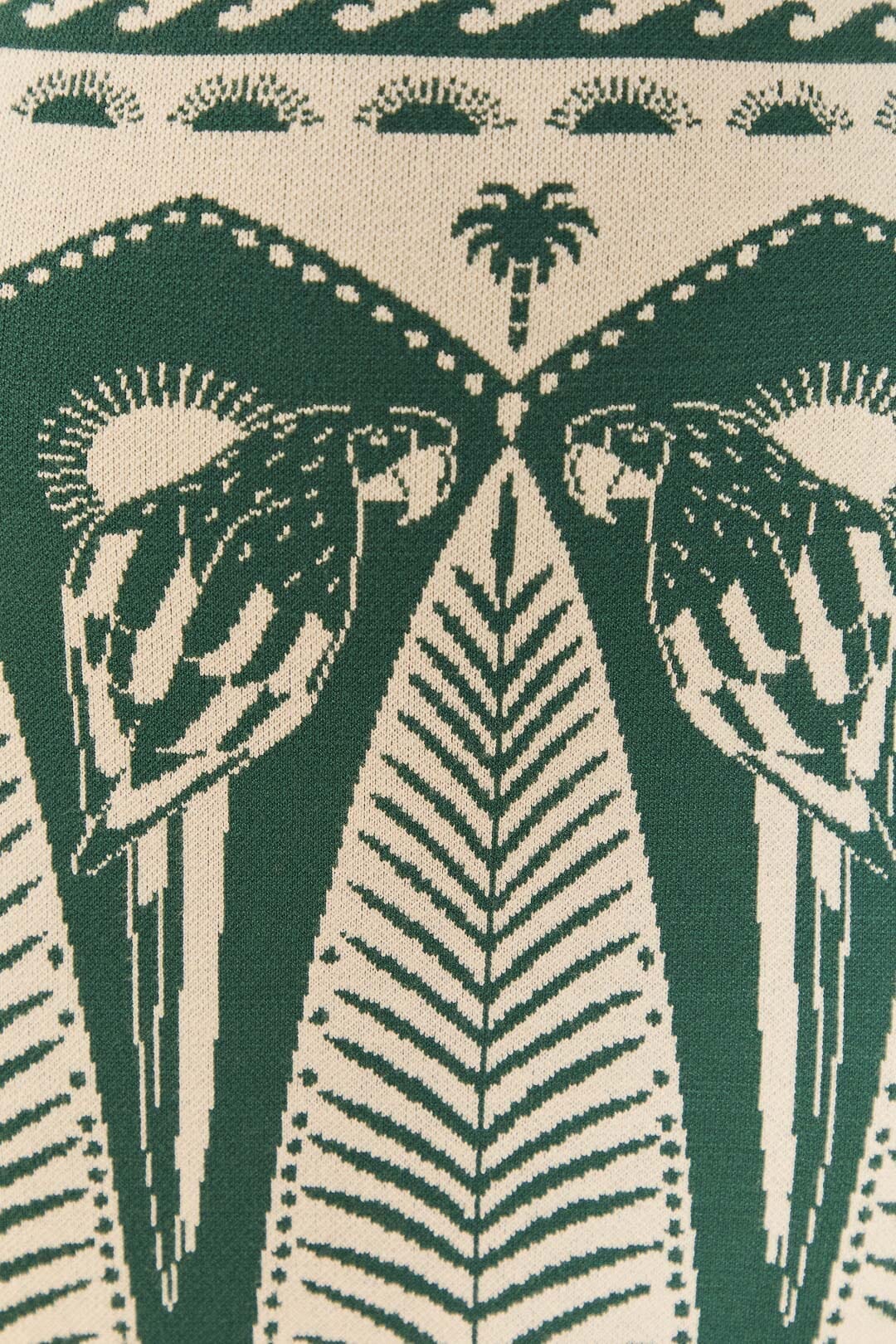 Robe midi Macaw Elegance en maille - Vert