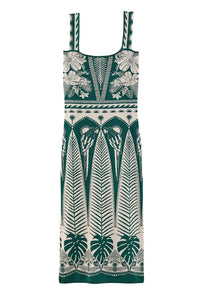 Robe midi Macaw Elegance en maille - Vert
