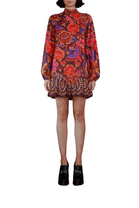 Robe courte à manches longues - Marron