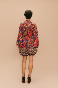 Robe courte à manches longues - Marron