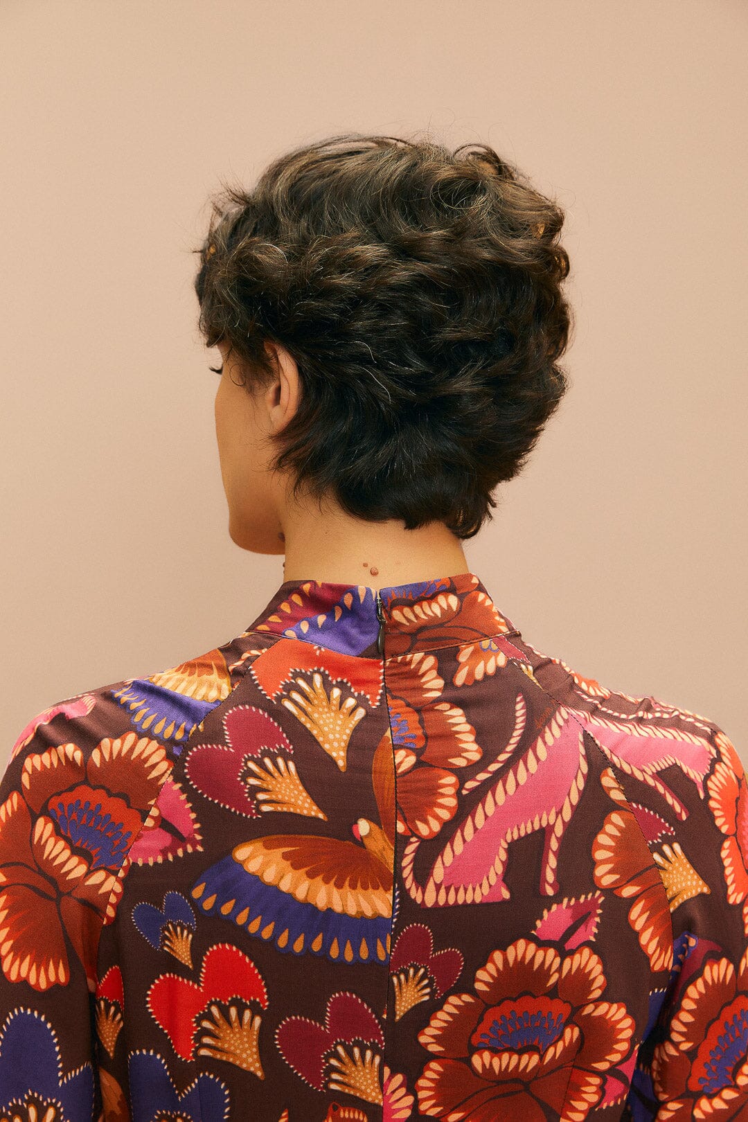 Robe courte à manches longues - Marron