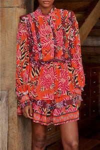 Robe courte Ruffled - Rose