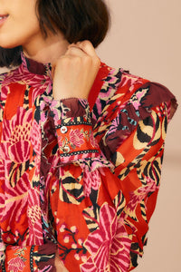 Robe courte Ruffled - Rose