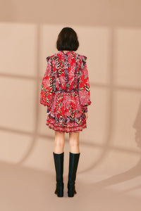 Robe courte Ruffled - Rose