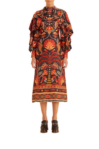 Robe midi dos nu - Rouge