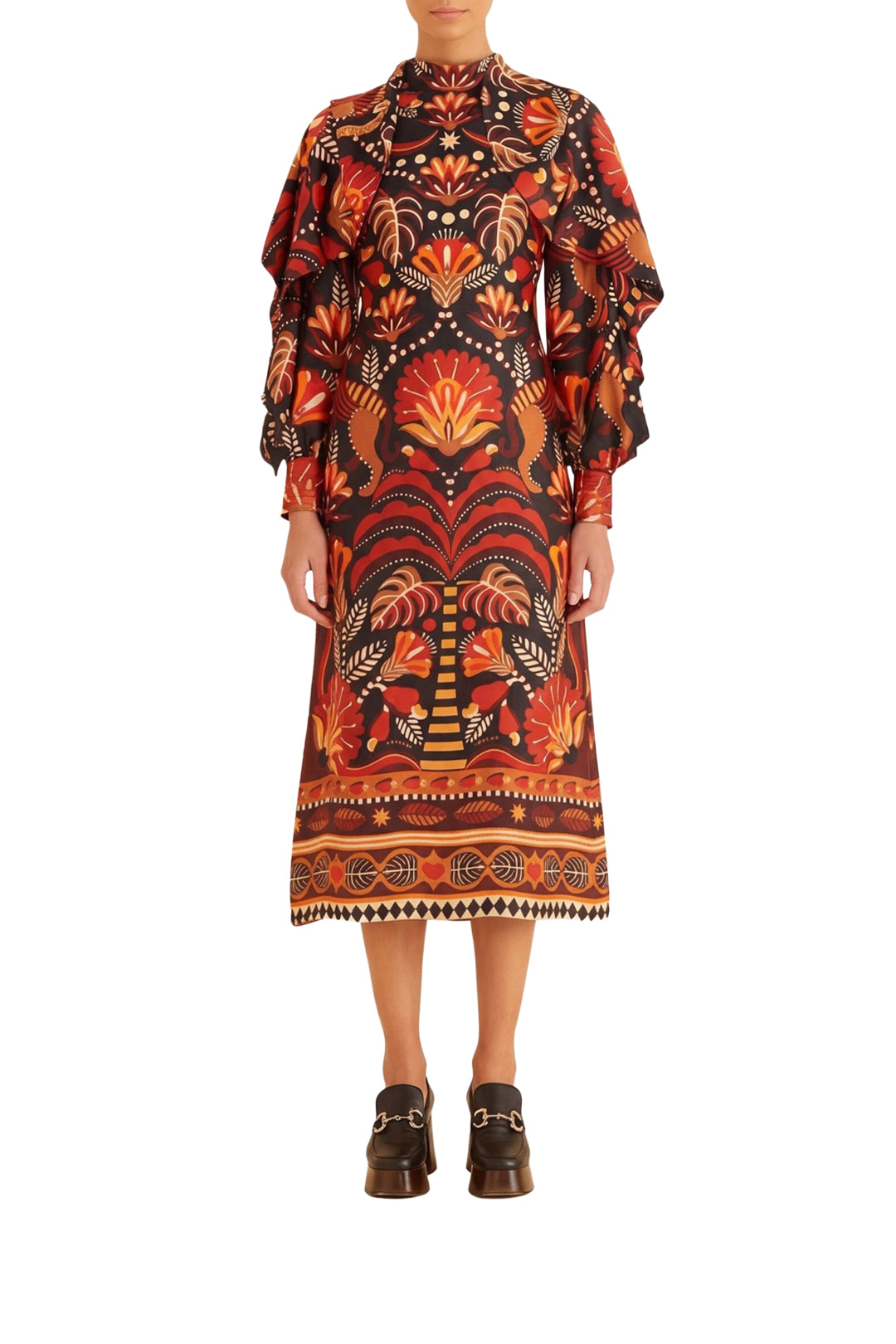 Robe midi dos nu - Rouge