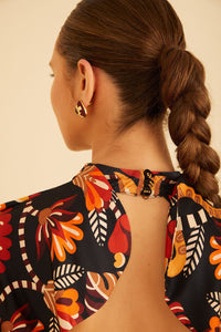 Robe midi dos nu - Rouge