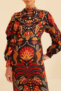 Robe midi dos nu - Rouge