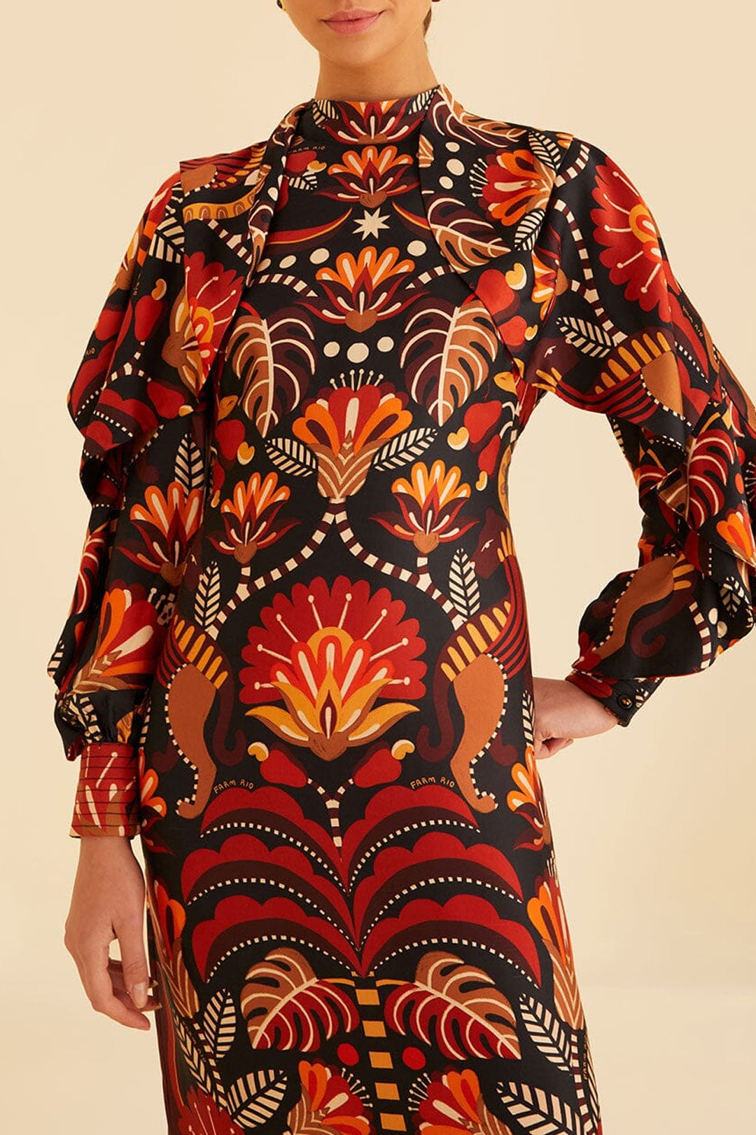 Robe midi dos nu - Rouge