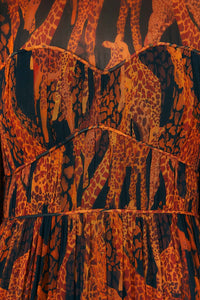Robe longue Giraffes à manches longues - Marron