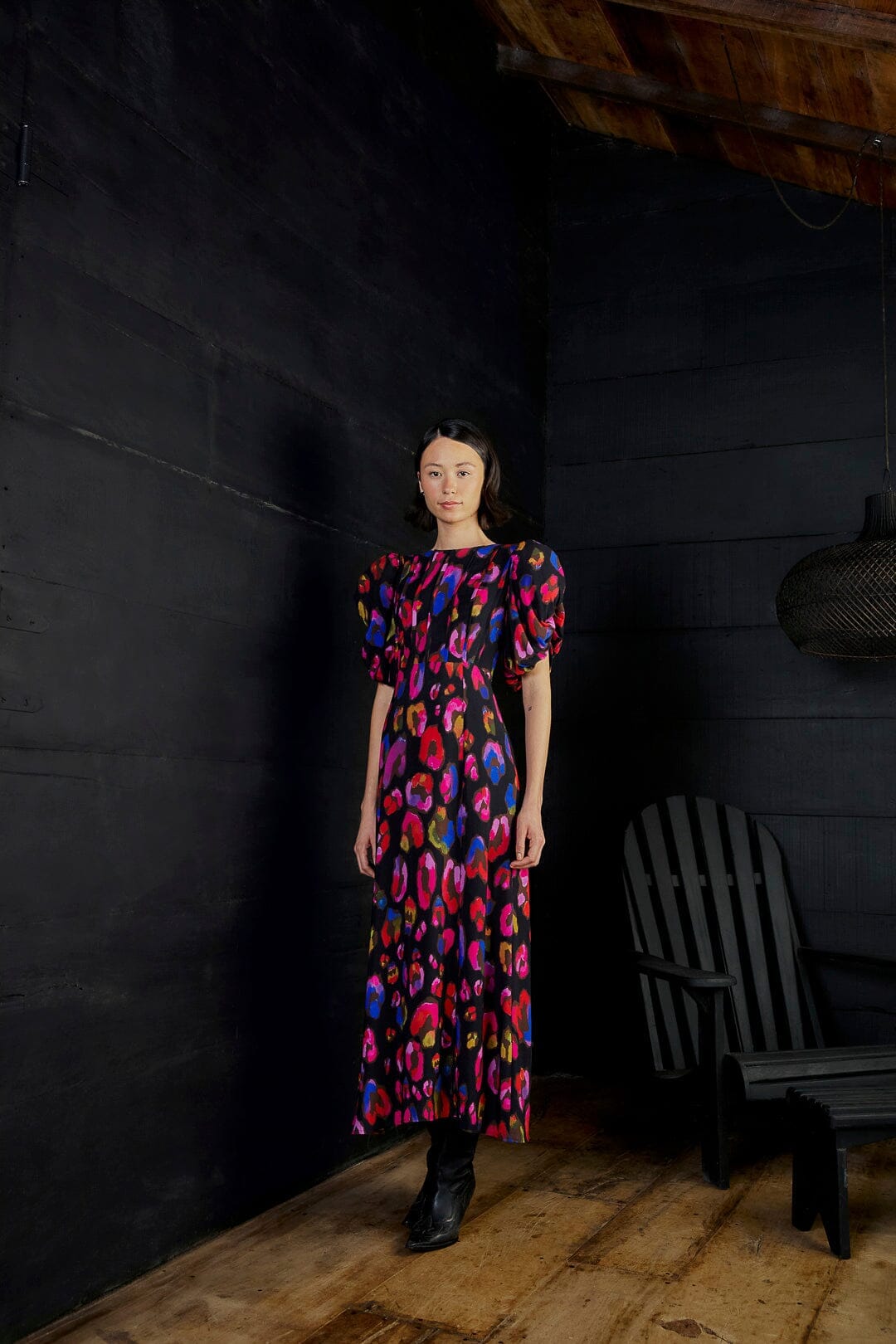 NEW_Leopard Black Robes midi - Leopard Black