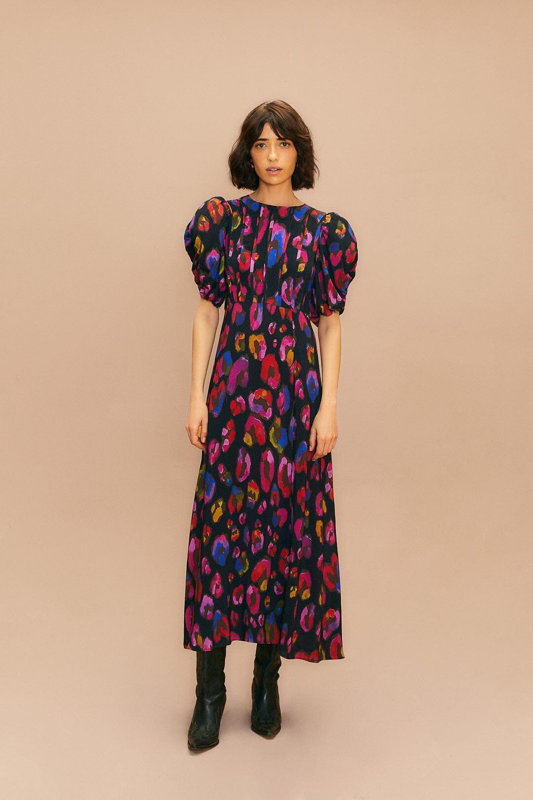 NEW_Leopard Black Robes midi - Leopard Black