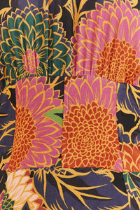 Robe longue Vintage Garden à manches bouffantes - Orange