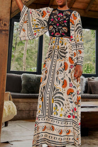 Robe longue Palm Paradise - Beige