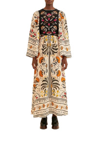 Robe longue Palm Paradise - Beige