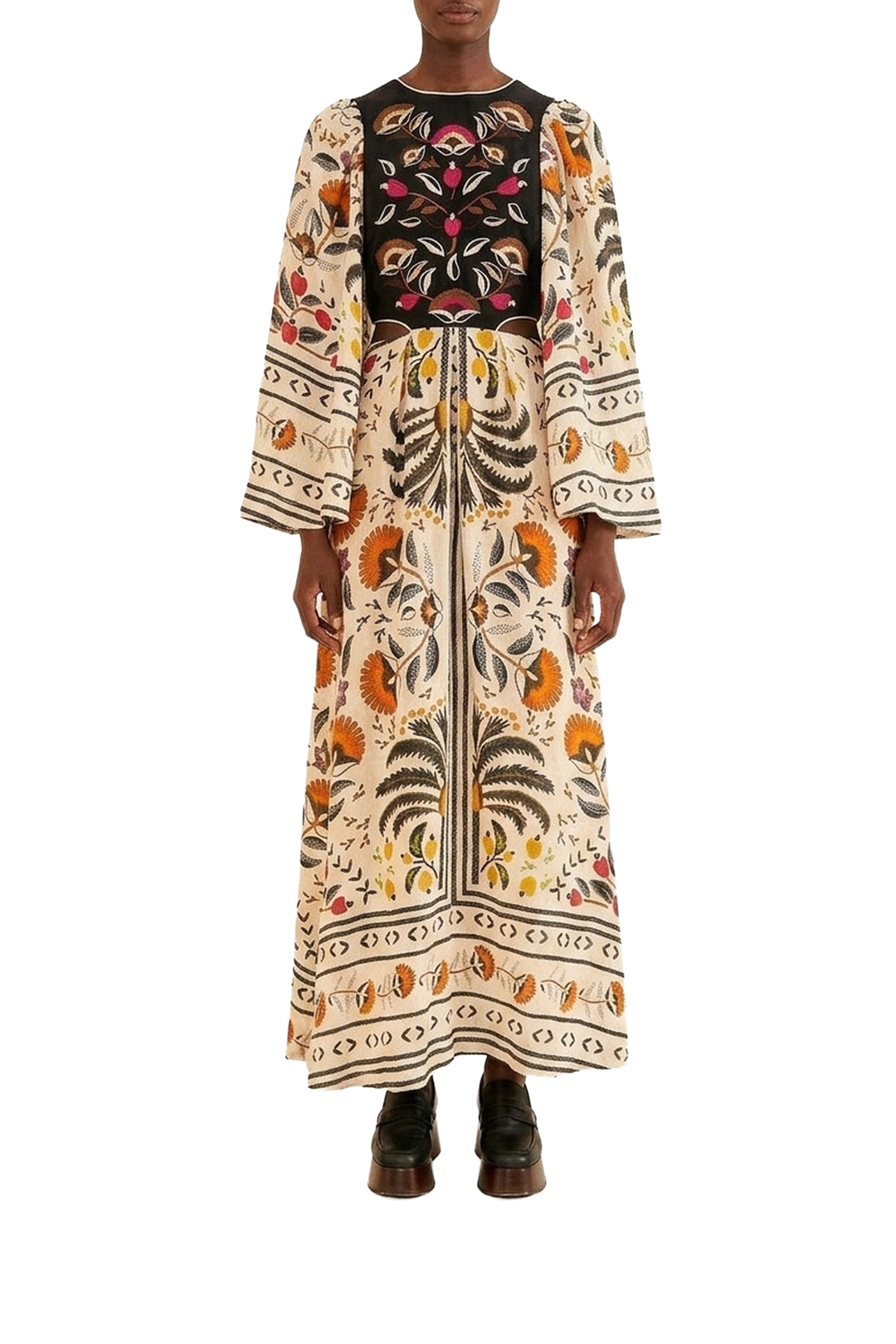 Robe longue Palm Paradise - Beige