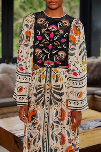 Robe longue Palm Paradise - Beige
