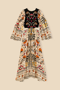 Robe longue Palm Paradise - Beige
