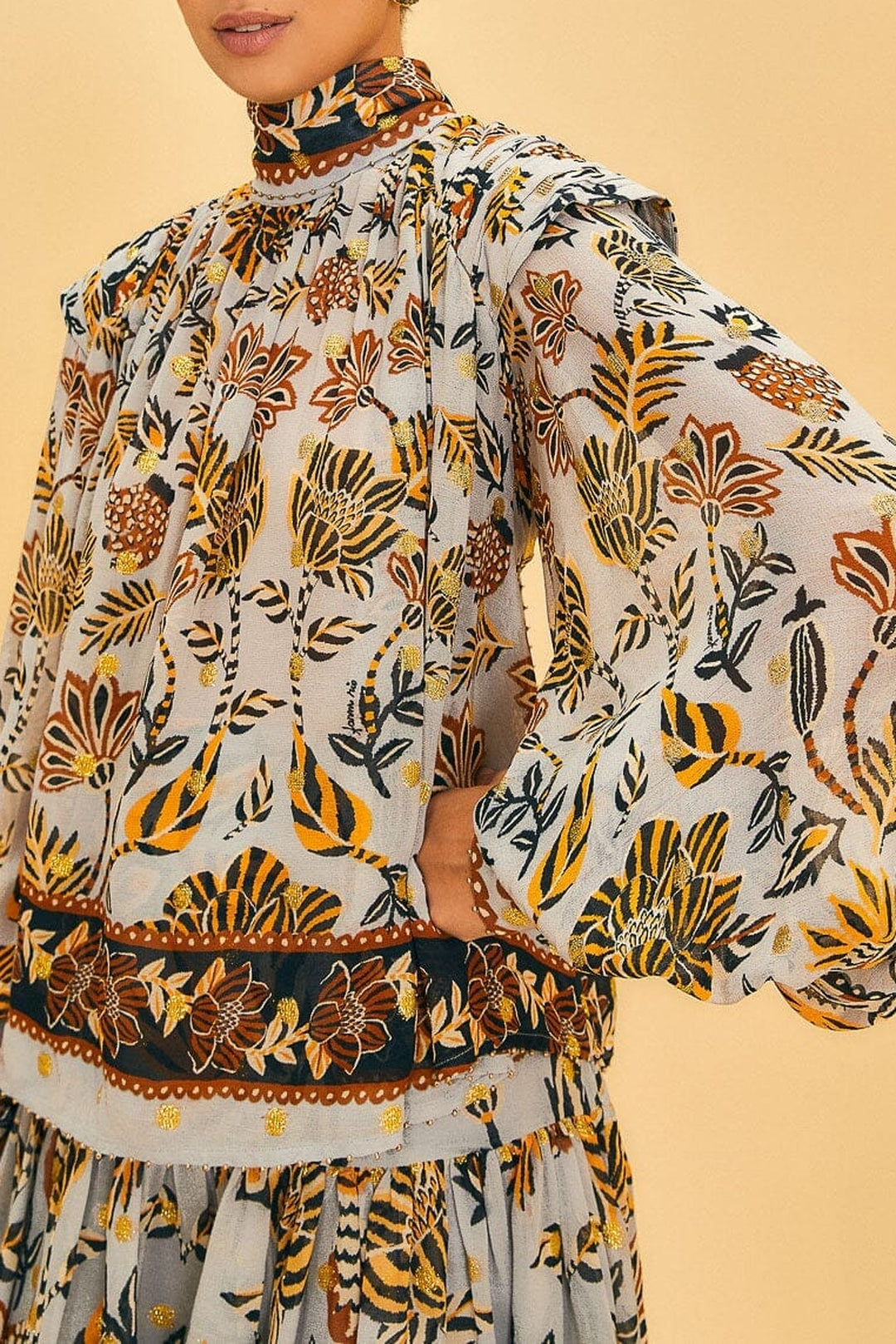 Blouse Bee Hive à manches longues - Multicolore