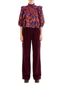 Blouse Mushroom Sketch Bright - Bleu