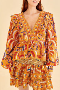 Palms Party Yellow Blouse - Palms Party Yellow