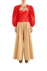 Heart blouse with puffed sleeves - Red