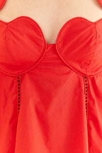 Heart blouse with puffed sleeves - Red