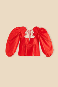 Heart blouse with puffed sleeves - Red
