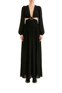 Robe longue à manches longues - Noir