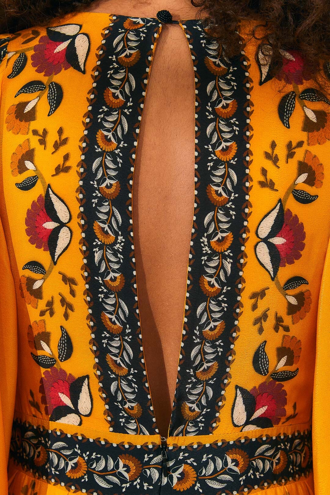Robe longue caftan Tropical Tapestry - Orange