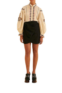 Blouse Palms paradise brodée - Beige